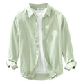 Men's Long-Sleeved Casual Shirt Artistic Fresh Cotton Lapel Loose Shirt Outdoor Camping Thin Coat Cardigan Top