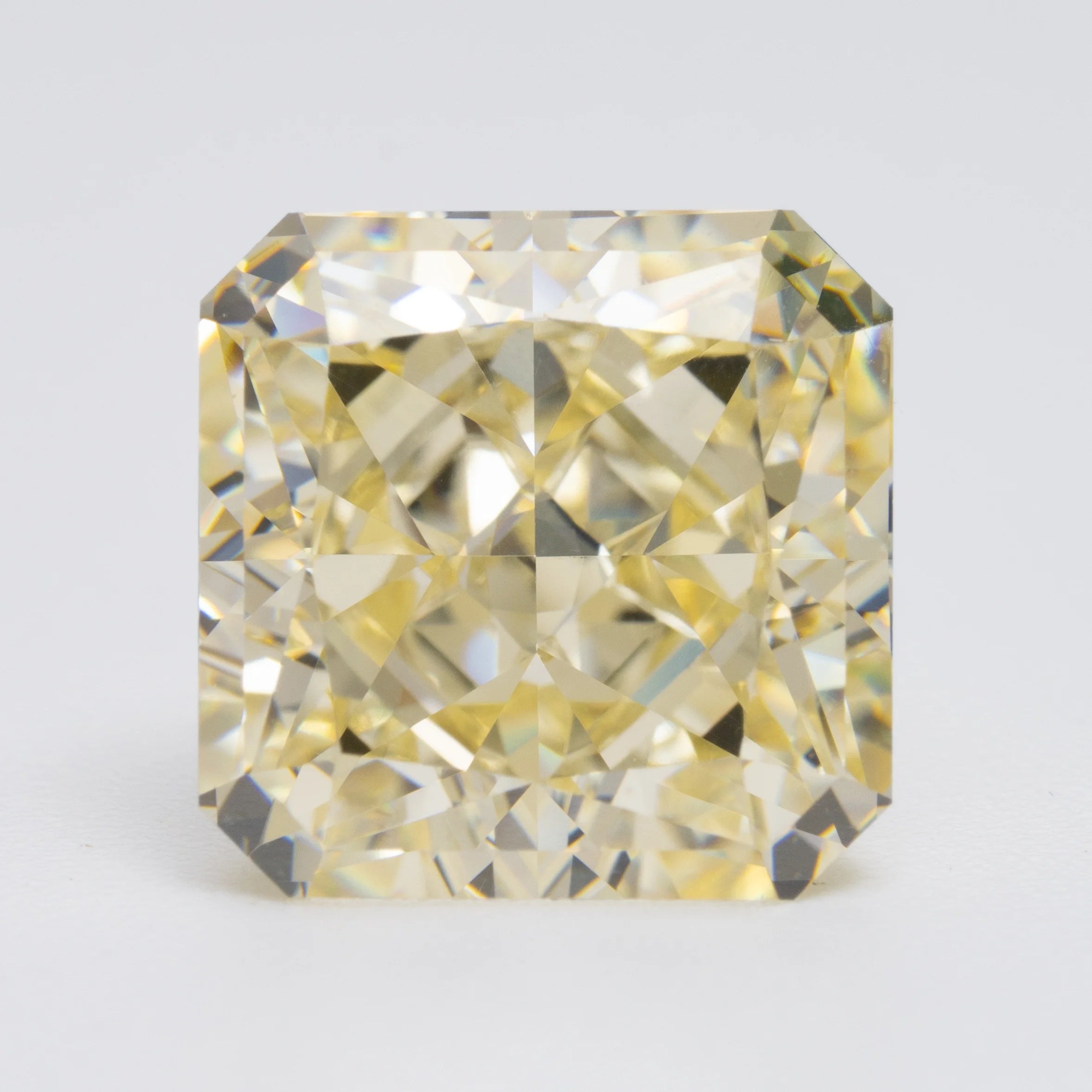 HanYu 8X10 mm Asscher Cut Cubic Zirconia Crushed Ice Cut Yellow Zircon Stone