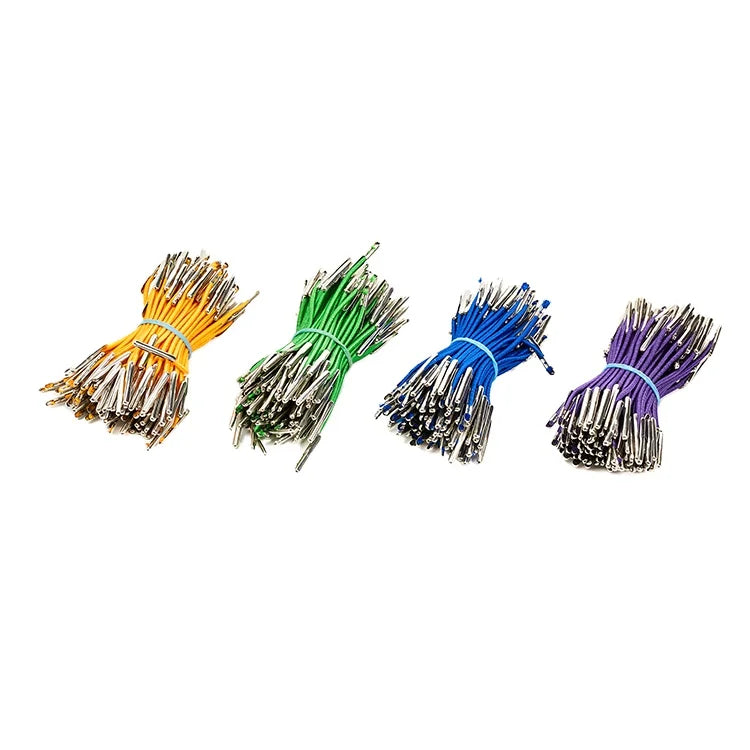 1.5mm 2mm Round Polyester Barbed Cord Bungee Cords With Two Tips Elastic Braided Metal for Shoes Bags Packaging Garments