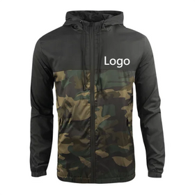 OEM Custom Logo Autumn Blank Hooded Mesh Breathable Outdoor Wear Waterproof Coat Mens Camo Windbreaker Jacket