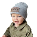 Custom Bulk Winter Knitted Beanie Custom Engravable Leatherette Patch Baby Hats Leather Patch Winter Beanies with Custom logo