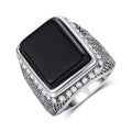 Wholesale Luxury Middle East Gold Wedding Ring Black Resin Gemstone Ring for Men