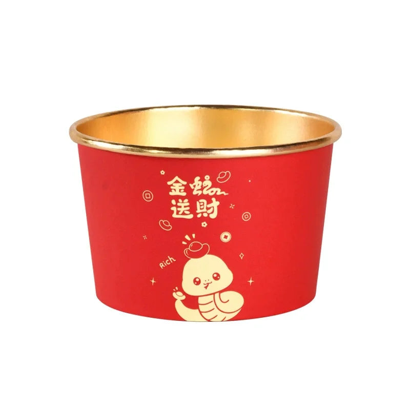 Biodegradable Disposable Single Wall Kraft Paper Salad Bowl Lids Fast Food Take Away Container Cookie Hamburger Soup Pizza