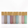 Custom White pink Blue Essential Oil Roll on Bottles 10ml 1/3oz Silk Screen logo Glass Roller Perfume Bottle