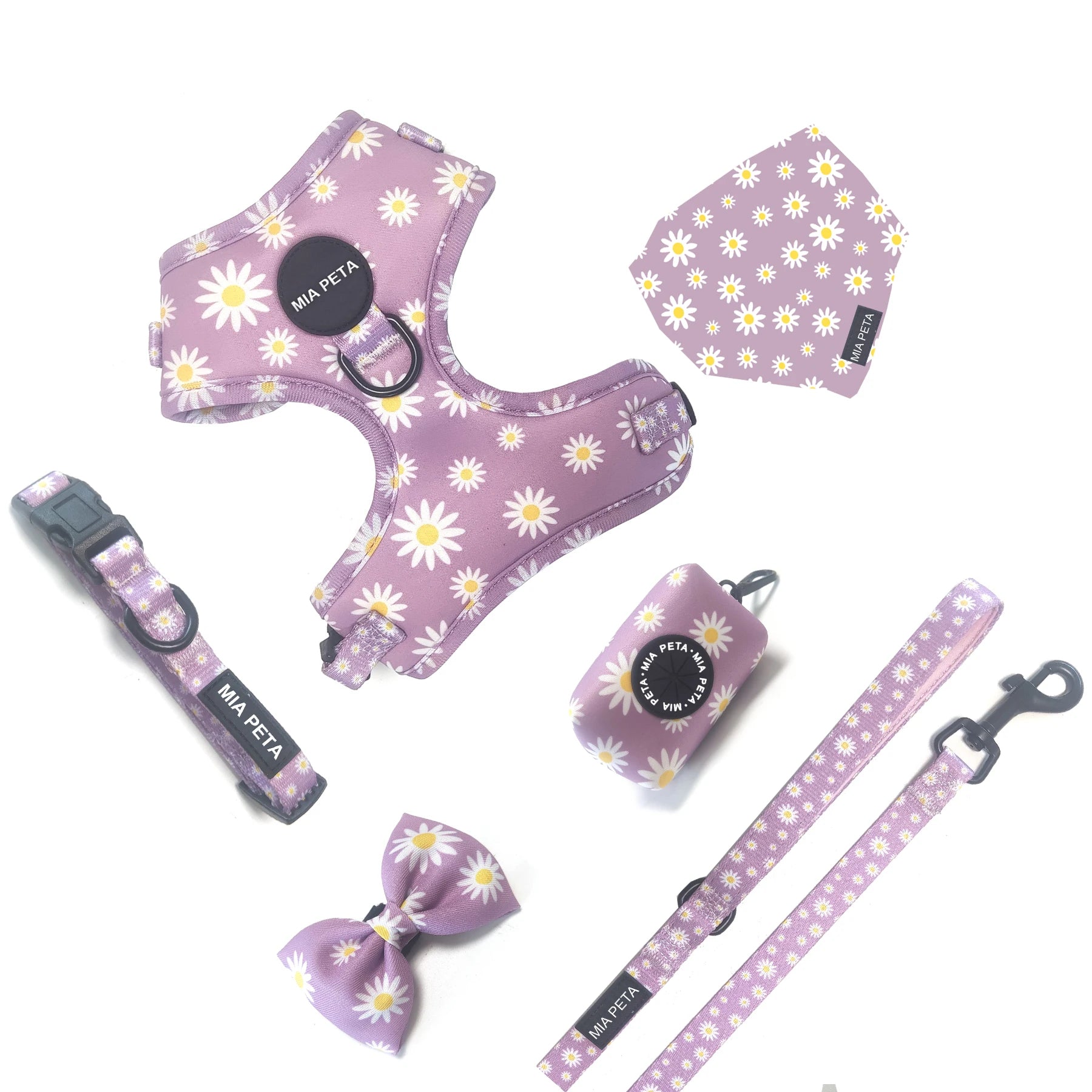 OEM/ODM Personalized Pet Accessories Print Reflective Reversible Quick Release Padded Polyester Pattern Dog Harness Set