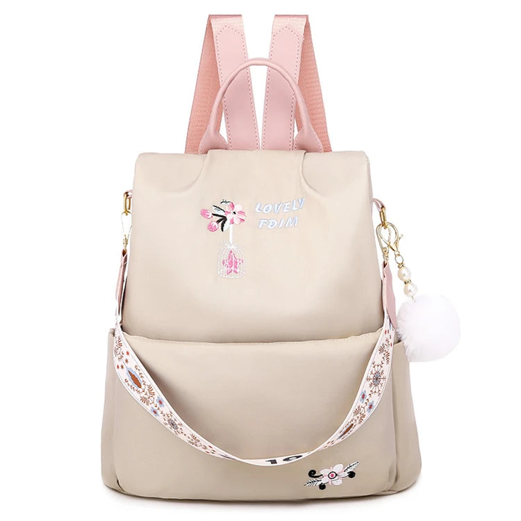 Customized Logo Trending Cheap Travel Pink Nylon Overnight Back Pack Bag Girls