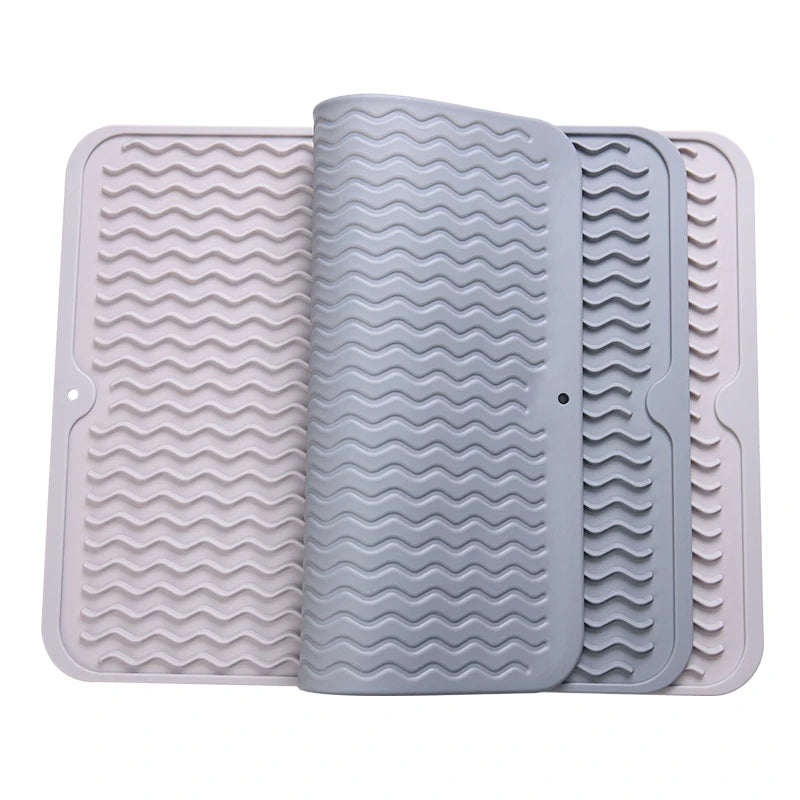 extra Large Heat Resistant Silicone Dish Drying Mat for Kitchen Counter Dish Drainer Mat