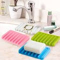 Travel Eco-Friendly Non-slip Soft Silicone Soap Case Private Label Dish Holder Soap Bar Box Drain Tray Bathroom Portable