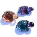 Hand Carved Eco-Friendly Natural Rainbow Fluorite Quartz Crystal Mini Turtle Dogs Snail Rabbit Animal Carving Sculpture Decor MegaBDM