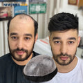 100% Indian Hair Real Human Hair Best Thin Skin Mens Wigs PU Base Toupee