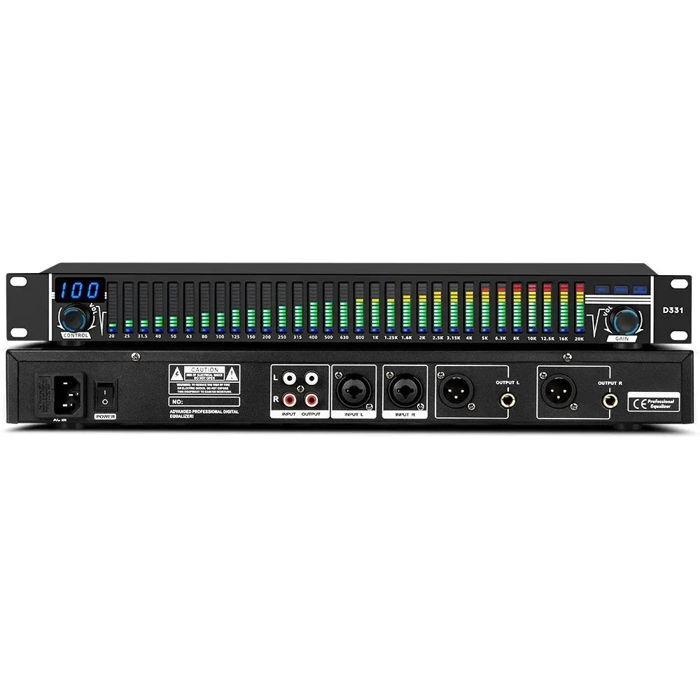 Biner D331 Professional Digital Effect 31 Band System Sound Audio Graphic Equalizer