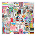 50Pcs Reading Books Library Study Graffiti Sticker for Laptop Notebook Waterproof PVC Book Label Pack