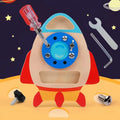 Children's DIY Montessori Toy for Kids Rocket Nut Screw Tools Assemble Game Repair Tool Set Toy Early Educational Wooden Toys