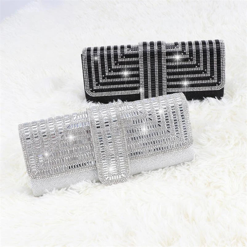 Luxury Bling Women Diamond Evening Clutch Purse Rhinestone Wallets for Lady