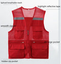 Breathable Photographer Fishing Hunting Construction Team Electrician Safety Reflective Multi-pocket Mesh Driver's Work Vest