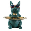 Wholesale Cool French Bulldog Butler Decor with Tray Statue Animal Resin Sculpture Figurine Key Tray Home Decoration