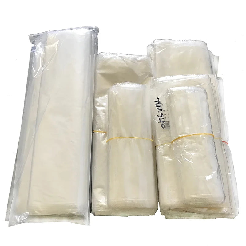 Factory Stock and Custom Transparent Clear Square Round Arc Shrink Bags POF PVC Shrink Wrap Bags for BooksShoe Gift Basket