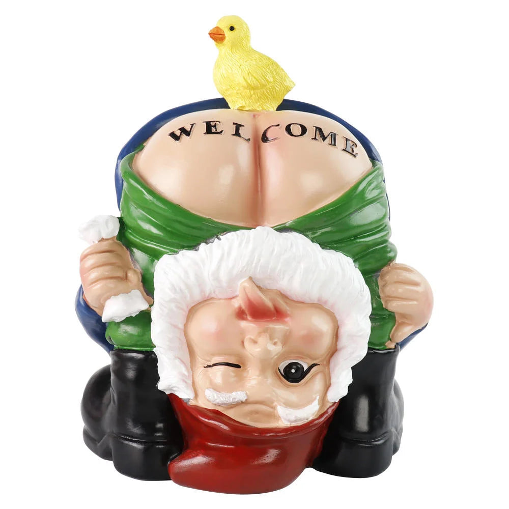 Resin Funny Gnome Figurine with Fairy-Like Appearance Glowing Top Decoration Hand-Painted Outdoor Garden Decorative Item