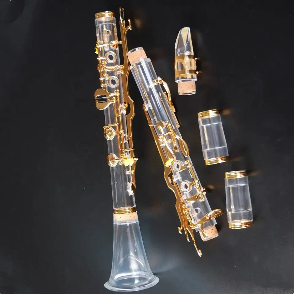 Wholesale Gold-Plated Turkey System G Clarinet Transparent Acrylic Tube Instruments