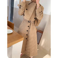 Wholesale 2026 Autumn Vintage Temperament Versatile Long Sleeved Cotton Coat Button up Vest Dress Women's Set