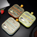 Custom Stainless Steel 304 Portable Outdoor Camping Tableware Children Kids Travel Chopsticks Fork Spoon Pocket Cutlery Set