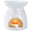Ceramic Hollow Out Tea Lamp Candle Holder Essential Oil Burner Wax Melt Burner Aromatherapy Diffuser Home Decor