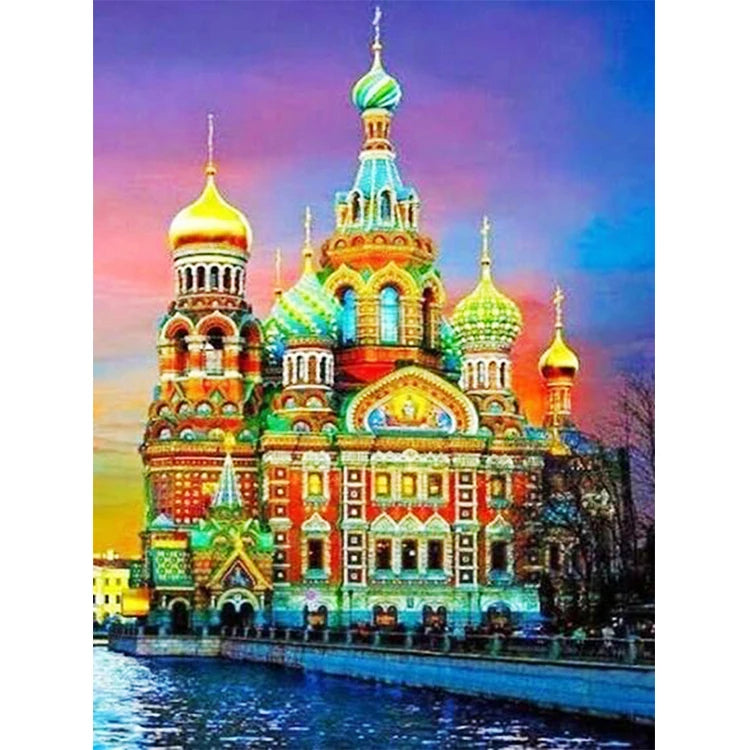 Best Quality Beautiful Landscape Wall Art Colorful Castle 5d Crystal Diamond Painting Kit for Adults