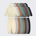 Wholesale Custom Men's Pullover Fitness Sweatshirts Set 100% Cotton Gym Pant Jogging Tracksuit Men's Winter Plus Size Washed