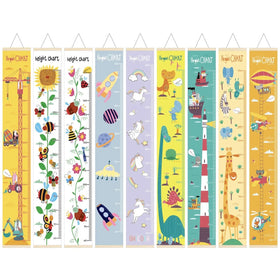Height Measuring Ruler Canvas Wood Removable Kids Wall Meter Height Measure Growth Ruler Chart Children Room Decoration