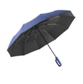 10-ribs Black Rubber Automatic Ring Buckle Handle Men's Business Custom 3 Fold Umbrella With Logo