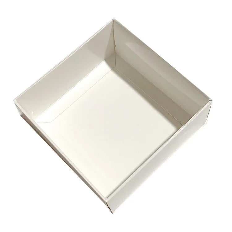OEM Custom Logo Eco-Friendly Biodegradable Recyclable Food Grade White Cardboard Cake Box Clear Window Matt Lamination for