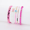Summer Bohemian Colored Seed Beaded Elastic Miyuki Adjustable Kids Jewelry Bracelets