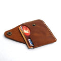 High Quality Custom Logo Luxury Vintage Genuine Leather Business Card Case Holder Security Flap Closure Mount Yanzhi Credit Card