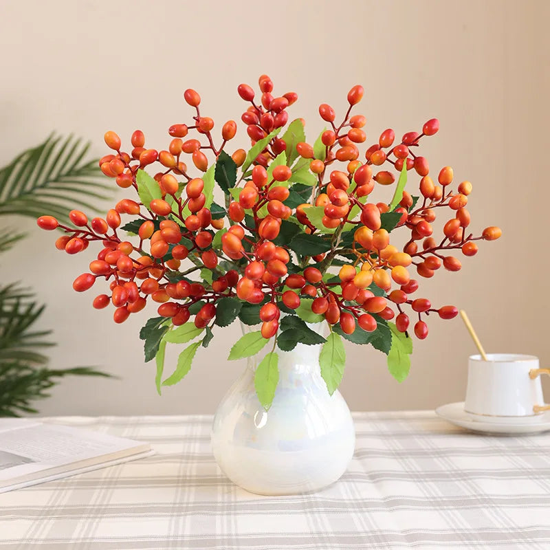 BL-5800 Wholesale Artificial Plants New Nordic Style Simulated Little trident Olive Fruit for Home Decoration