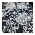 White Sequin Embroidery Lace Fabric Patch Accessories Luxurious Fashion Wedding Dress Decoration Bead Applique  CG071