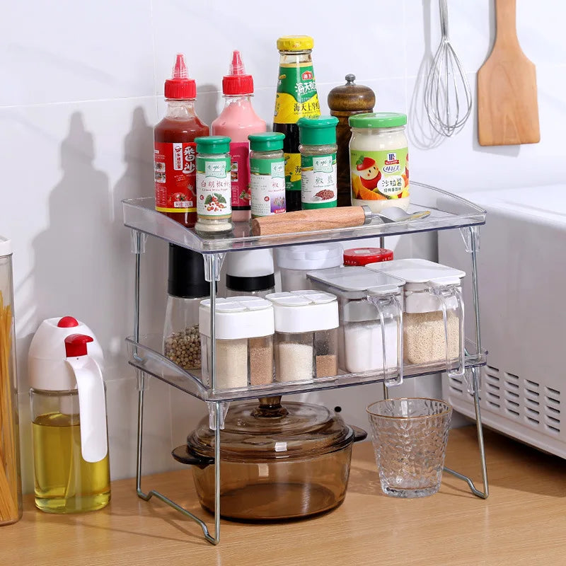 Hot New Material PET Versatile Layering Storage Shelf Folding Rack for Enhanced Storage Holders