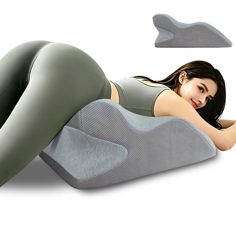 Adult Memory Foam Back Support Pillow for Nursing & Body Support Couples Wedge Design Removable Washable Knitted Hotel Bed Mat