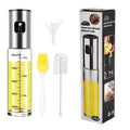 QZQ Baking Cooking BBQ Manual Pressure Pump Silicone Brush Stainless Steel Glass Vinegar and Olive Dispenser Spray Oil Sprayer