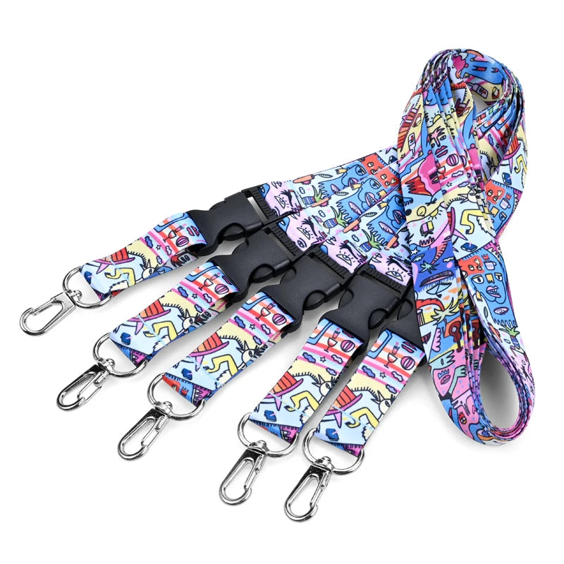 Customizable Polyester Lanyard with Sublimation Printing Personalized Logo Lobster Claw Hook Release for Buckle Neck Strap