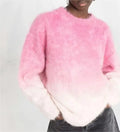 Supplier Custom Women's Crewneck Pull En Mohair Blend Knitwear Jumper Oversized Knit Wool Mohair Gradient Sweater for Women