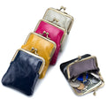 2025 New Retro Custom Logo Women's Oil Wax Leather Coin Bag Small Clip Coin Purses