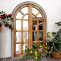 89X60CM  New 2025 Vintage Wall Decoration Wood Mirror False Window Wall Decoration Simulated Moroccan Window Dropshipping