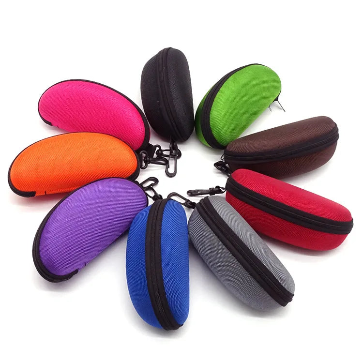Factory Multicolor Custom Logo Carry Storage Glasses Box Hard Shell EVA Zipper Sunglasses Case With Belt Clip