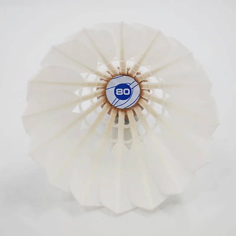 D80 Approved Indoor High Grade Badminton Ball Super Class Goose Feather Shuttlecock with Cork Head Competition Level Class Model