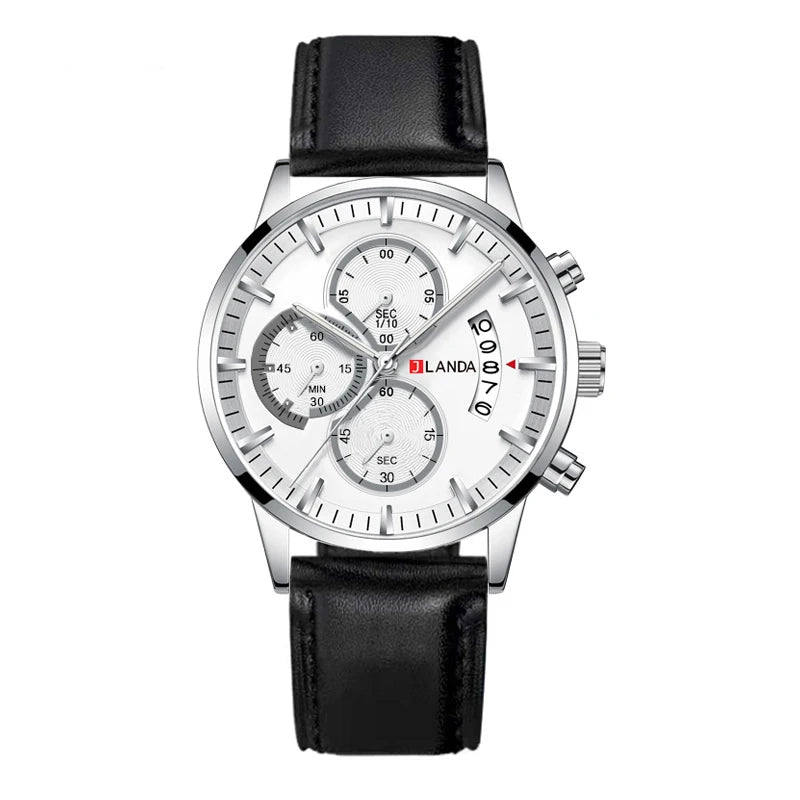 JLANDA Men's Business Leather Belt Watch 6-pin Quartz Watch Personality Timing Leisure Men's Watch 6403