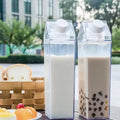 Hot Selling 500ML Promotion Gift clear square Plastic Water Bottle Custom Milk Fruit Infuser Drink Water Bottle