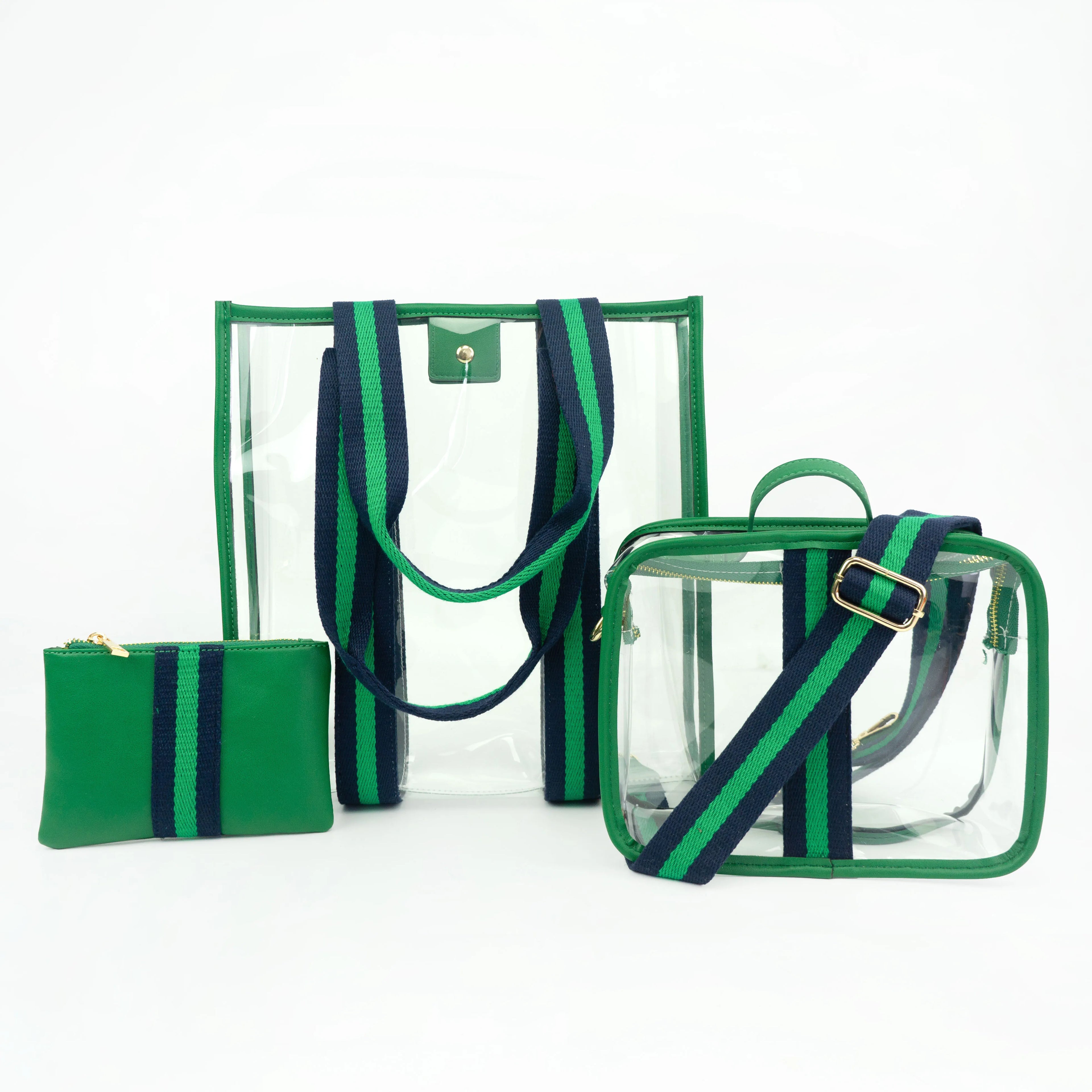 Wholesale Makeup Bag Clear Pvc Tote Stadium Approved Clear Tote Waterproof Plastic Bags Transparent Tote Bag