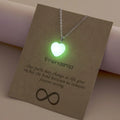 Glow In The Dark Charms Back To School Fashion Jewelry Brown Message Card Waterdrop Star Luminous Heart Pendant Necklace