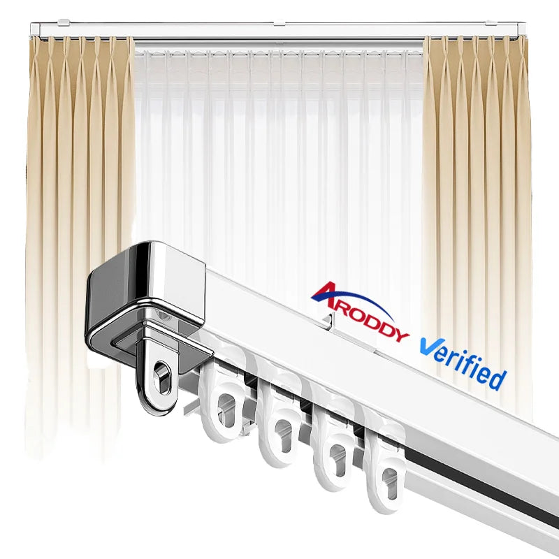 ARODDY Modern Design 28-48 Inch Curtain Guide Rail Accessories Aluminium Curtain Track with Brackets