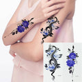 Wholesale OEM Custom Snake Dragon Body Temporary Tattoo Art Stickers Flower Waterproof Hand Leg Colourful Fake Temporary Tattoo